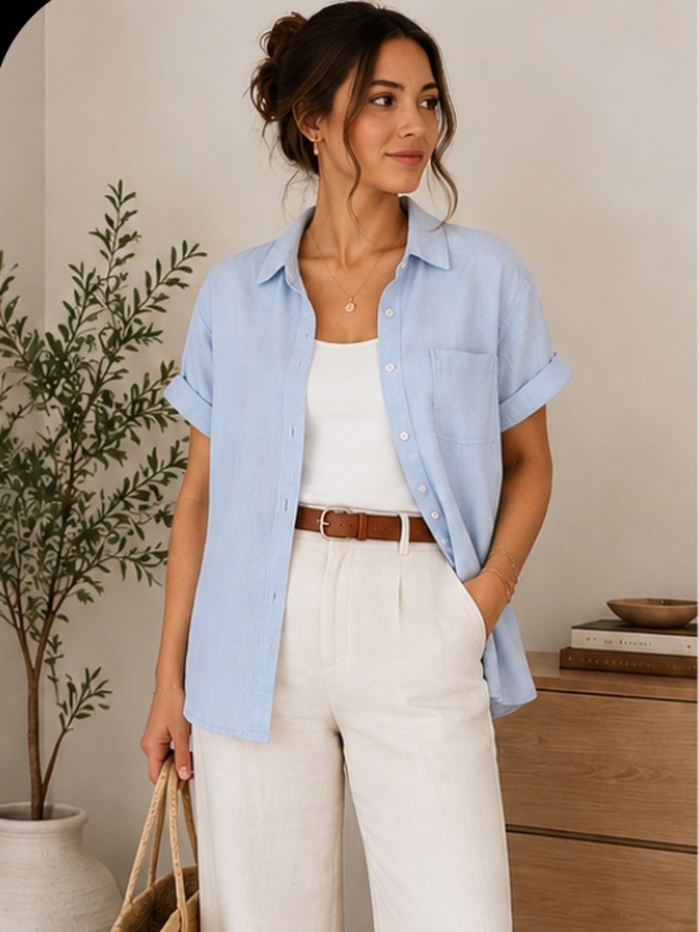 Lilly Pulitzer light blue button down shirt - Picture 1 of 4